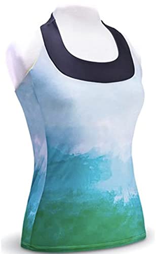 Moxie Cycling Women's Tonal T-Back Jersey, Aqua/Emerald, Small