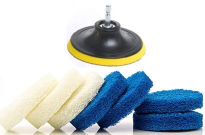 Image of HUAWELL 29 Pieces Drill Brush Attachments Set,Scrub Pads & Sponge-Power Scrub Pad Cleaning Kit-Cleaning Kit for Bathroom Surface, Grout, Tub, Shower, Kitchen, Auto,Tile, Corner