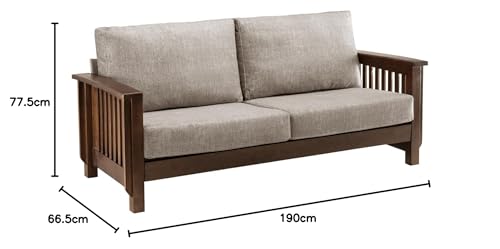 Image of Wakefit Serene 3 Seater Solid Wood Sofa