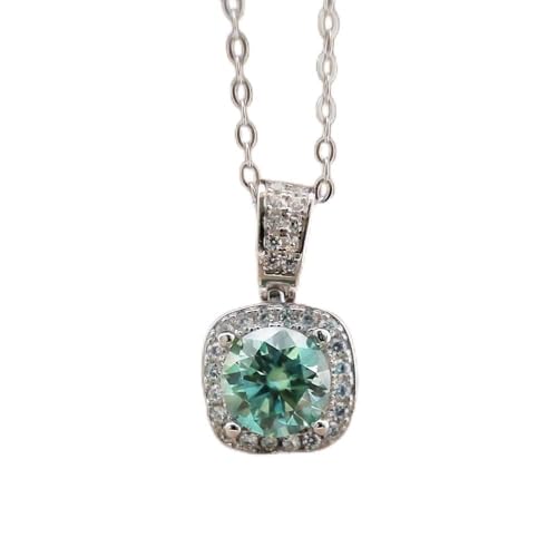 Collier moissanite pendentif carré en argent s925 pour sublimer vos tenues