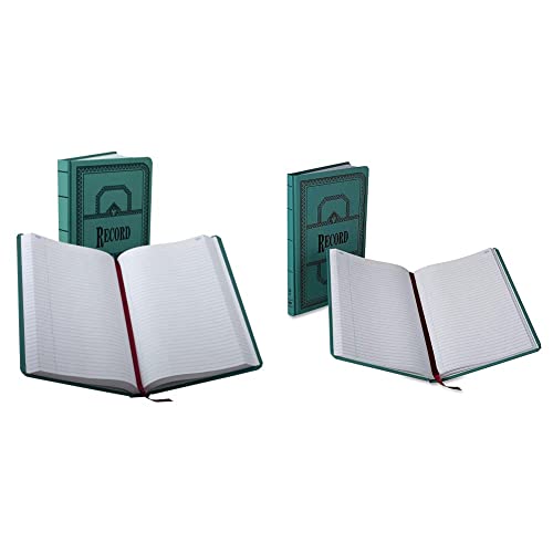 Boorum & Pease® Canvas Account Book, Record, 16 Lb., 12 1/8" x 7 5/8", 500 Pages, Blue & 66 Series Account Books, Record Ruling, 300 Pages, 12-1/8ʺ x 7-5/8ʺ, Blue (66-300-R)