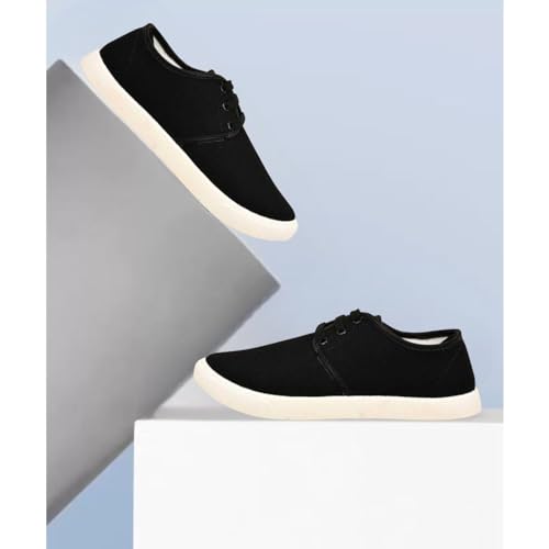 Image of HotStyle Men's Bg Black Canvas Casual Sneaker