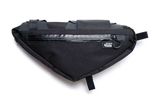 State Bicycle Co. Bicycle Frame Pouch Bag. 2.5L Big Storage, Bike Triangle Wedge Framebag For Mountain Bikes, Road Bikes, City Bicycles. Black
