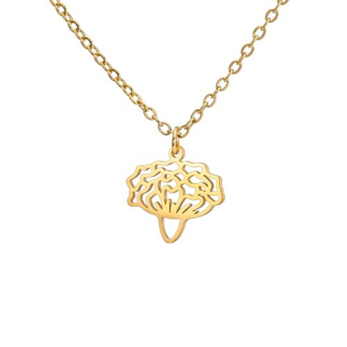 OAUWKEIY Collar colgante Nacimiento Luna Flor Colgante Collar Niña Amapolas Aster Narciso Joyería Regalo de Cumpleaños Colgante Collar Joyas