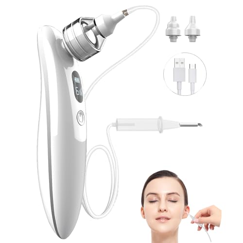 Ear Wax Vacuum Removal,6 Levels Electric Ear Earwax Sucker Soft Reusable with Ear Wax Removal Kit,USB Charging, for Kids & Adult Swimmers