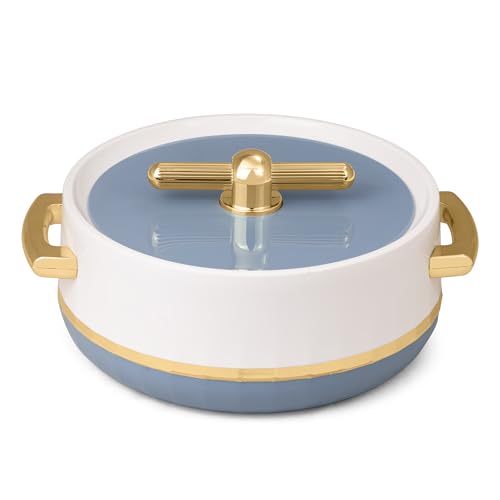 SELVEL Elegance Casserole | Advanced PU Insulation | Elegant Design Hot Pot | Hot Case Keeps Food Hot & Fresh for Hours | Serve Chapati, roti, Biryani and More (Royal Stone Blue, 1700)