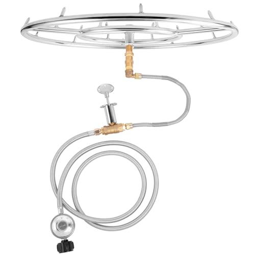 GASPRO Propane Gas Fire Pit Kit, with 24 Inch Jet Fire Pit Burner Ring, for DIY & Upgrade Propane Fire Pit, Fireplace, Heavy Duty 304 Stainless Steel, Indoor & Outdoor Use