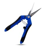 Gartenschere, Trimmschere, Professionelle Baumschere, Pflanzenschere, Ernteschere, Handschere Grow Schere Blumenschere für Schnittblumen Pflanzen Ernte Obst Gemüse Hecke Blumenstrauß (blau)