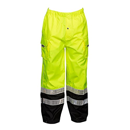 Kishigo RWP106 Brilliant Series High-Viz Rainwear Pant, Fits Small and Medium, Lime