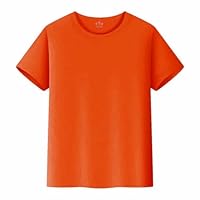 T-Shirts à Manches Courtes pour Tout-Petits Enfants Garçons et Filles Col Rond Kids T-Shirt à Manches Courtes Enfant (06-Orange, 12-14 Years)