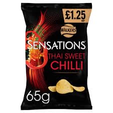 Walkers Sensations Fresh Crunchy Crisps 18x65g Bags (Thai Sweet Chilli)