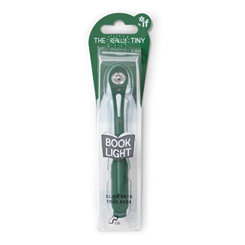 IF The Really Tiny Book Light (Forest Green) – Compact Reading Lights for Books in Bed – Flexible Book Light Clip On – A Great Book Lamp with Batteries Included
