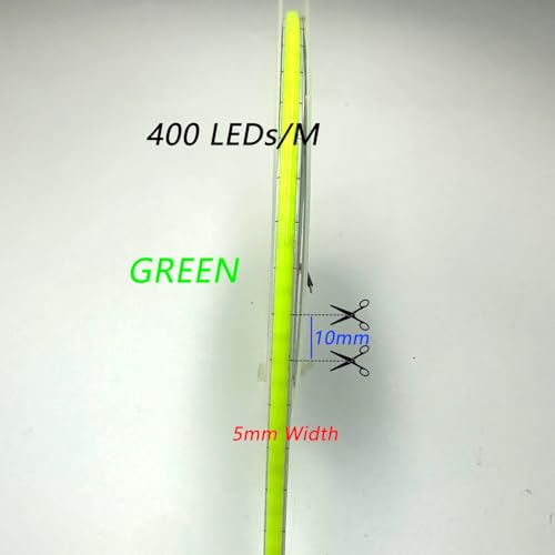 Tira LED COB 5mm 12V 400 LEDs/m 16.4FT Multicolor Flexible miniatura 4