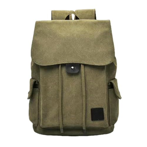 SHAIBR Mochila De Lona para Hombre, Bolso Escolar Hombro Grande, Niños, Bolsas Viaje Moda Acampar-Caqui