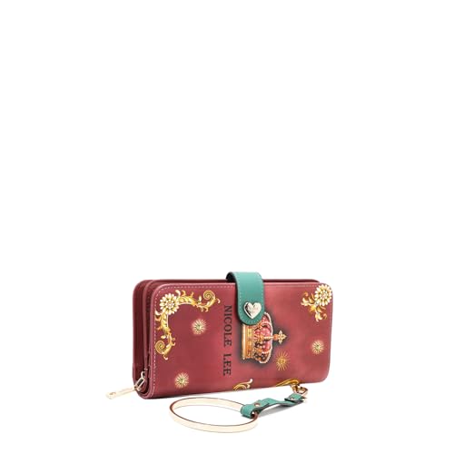 Nicole Lee Signature Bifold Wallet Wristlet, Vegan Leather, 6 Card Slots and Detachable Strap4