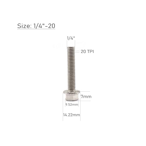Image of cSeao 1 /4-20 x 1 Flanged Hex Head Bolts Flange Hexagon Screws, Stainless Steel 304, DIN 6921, 10 PCS