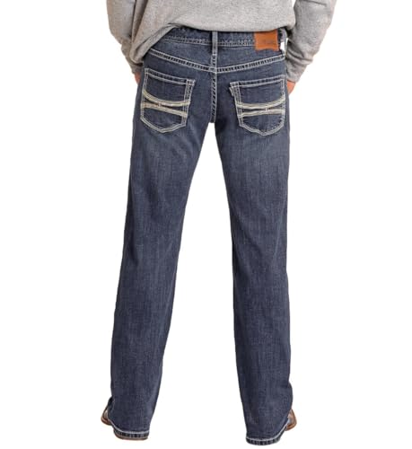 Rock & Roll Denim Men's Hooey Regular Fit Rope Stitch Straight Leg Jeans