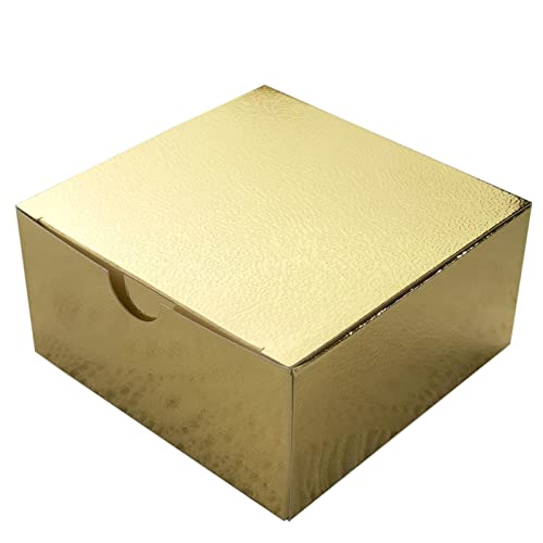 Efavormart 100Pcs Of 4X4X2 Gold Cake Box For Candy Treat Gift Wrap Box Party Favor Boxes For Bridal Shower Wedding Party #TOP6