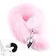 LZMYZ Edelstahl mit Fuchsschwanz Analplug mit Schweif lang Sm Sex Toys Für Männer Frauen Paare Sexy Cosplay Bondage Anal Toy Anfanger Fox Tail Butt plug Anus Masturbator(Rosa)