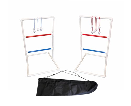 Premium Da Ladder Ball Game Set, Outdoor Lawn Toss with Real Golf Ball Bolas, PVC Frame, Carrying...