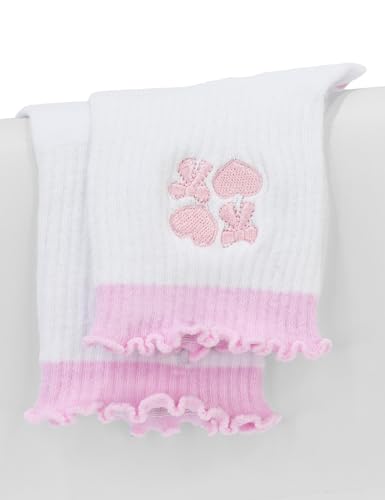 Image of Pilates Grip Yoga Socks For Women Barre Socks Cute Athletic Non Slip Sock | Soft cotton, breathable Non-slip grip sole Ruffle embroidery design For pilates barre yoga Cute women's gift