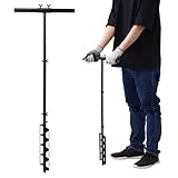 seathestars 穴掘り機 穴掘り器 穴掘りドリル 手動式アースドリル あなほり ガーデン工具 芝生 野菜 農作業 支柱 ガーデニング 植え付け 杭打ち テント設置 (2)