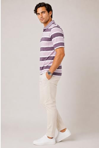 Image of SANE ORIGINALS Half Sleeve Polo T-Shirt for Men with Pocket || Stripe Collar and Pocket T-Shirt for Men Half Sleeves