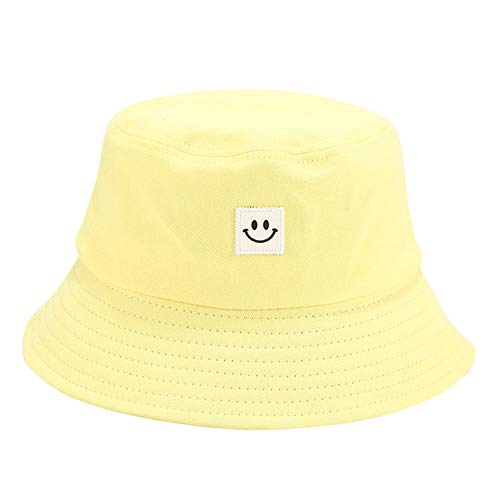 Sun Hat For Women Men Cotton Uv Protection Bucket Hat Summer Fishing Hunting Hiking Travel Cap Double-Sided Reversible Wide Brim Beach Hat Unisex Girls Packable Outdoor(Yellow) #TOP10