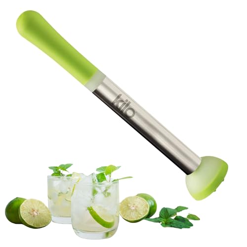 Kilo Bar Cocktail Muddler, Ice Crusher & Bar Muddler for Cocktail Making, Fruit & Spice Crushing, Muddling & Majito Making - Stainless Steel