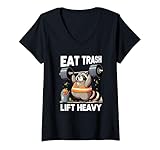 Photo Gallery donna eat trash panda lift grasso pesante raccoon pesi palestra maglietta con collo a v Photo Gallery donna eat trash panda lift grasso pesante raccoon pesi palestra maglietta con collo a v
