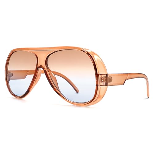 Trendy Aviator Sunglasses for Women Men, Retro 70s Sun Glasses, Oversized glasses UV400