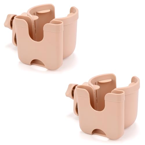 Image of Accmor Stroller Cup Holder with Phone Holder, Bike Cup Holder, Universal Cup Holder for Uppababy Nuna Doona Strollers, 2-in-1 Cup Holder for Walker, Wheelchair, Scooter