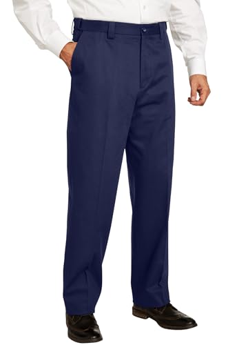 KingSize Men's Big & Tall Classic Fit Wrinkle-Free Expandable Waist Plain Front Pants