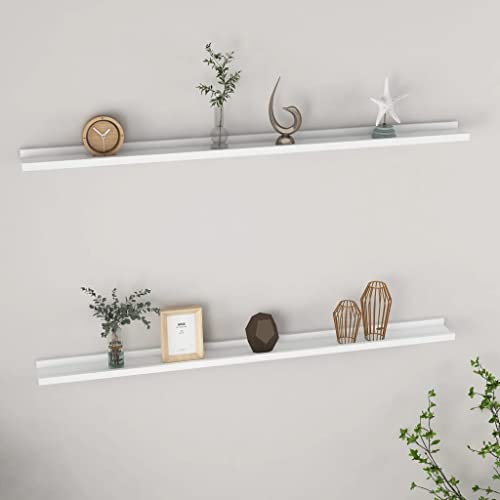 UJCHVHN Item-Estantes de pared, 2 unidades, color blanco, 115 x 9 x 3 cm, estanterías, estantes de pared y repisas