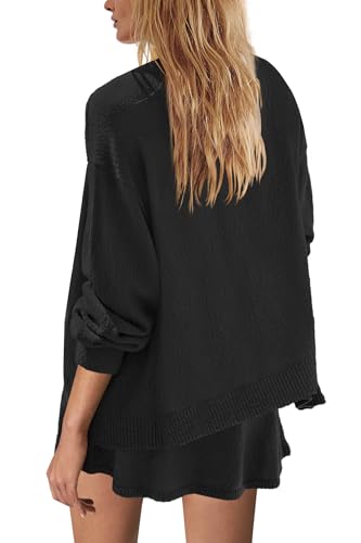 Image of Panadila Womens Sweater Skirt Set 2 Piece Outfits Sweater Skort Set Lounge Cardigan and Knit Skirt Matching Outfits