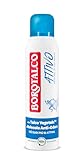 Borotalco, Deodorante Spray Attivo Blu, Formula Senza Alcool e con Talco con Molecole Anti-Odore, Efficacia Fresca, 48h di Efficacia, Profumo di Sali Marini - 1 Flacone da 150ml