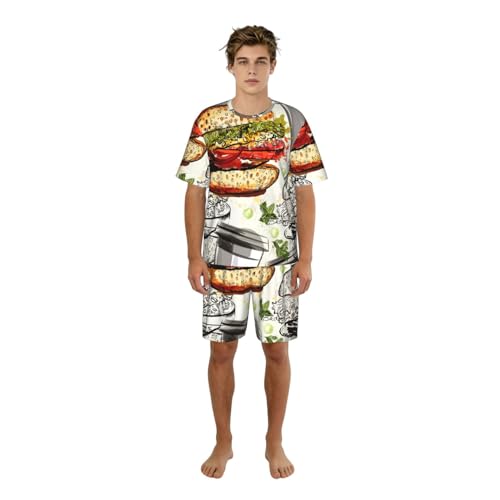 Pyjama homme court et léger anti-chaleur avec poches pratiques