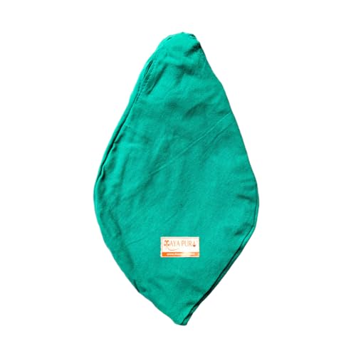 Image of Pure Cotton Chanting Bag or Gomukhi Japa Mala Bag or Cotton Bead Bag with Sakshi Mala Counter (Green)