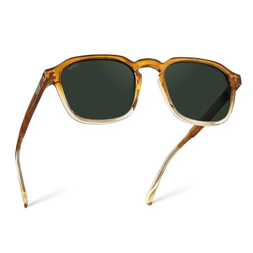 Image of WearMe Pro Men's Polarized Square Sunglasses - Wide Fit, Retro Style, UV400, Lightweight Frame for Driving & Daily Wear