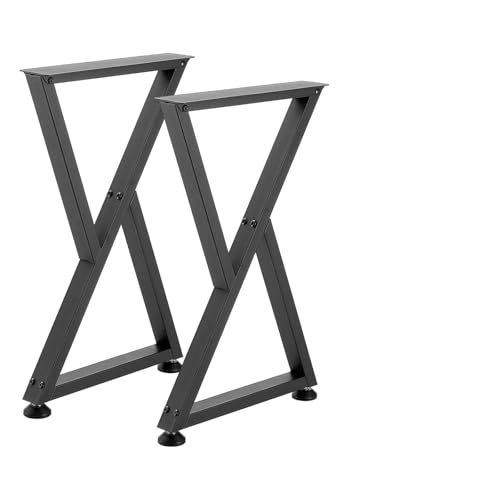 VEVOR Patas de Mesa en Forma de Z de Acero al Carbono, 740 x 472 mm, Capacidad Máxima 1000 kg, Juego de 2 Patas con Kit de Herrajes para Muebles, Escritorio, Banco de Trabajo, Mesa de Bar y Oficina