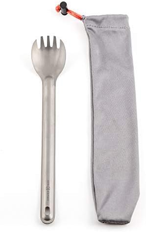 Core Element 100% Titanium Long Handle Spork Outdoor Ultralight Portable Campfire Flatware for Camping Backpacking