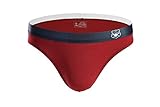 BRAVE PERSON Men's Fashion Swim Briefs Smooth Nylon Fabrics Quick-Drying Underwear B1141 (XL:32'', Wine red)