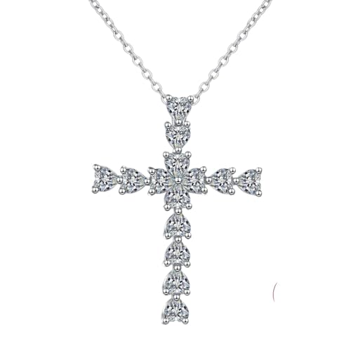 Collier moissanite D fini les bijoux ternes avec ce pendentif croix brillant