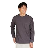 [ヘインズ] ビーフィー Tシャツ 長袖 丸首 綿100% 丸胴仕様 タグレス仕様 ビーフィロングスリーブポケットT ロングスリーブポケットT H5196 メンズ ダークグレー L