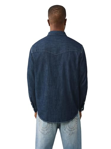 True Religion Men's Dark Wash Western Shirt4