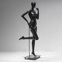Faceless Female Life Size Mannequin, Commercial Full Body Poseable Adult Dummy Manikin, Sitting/ Stand Clothing Model Dress Form(Black)