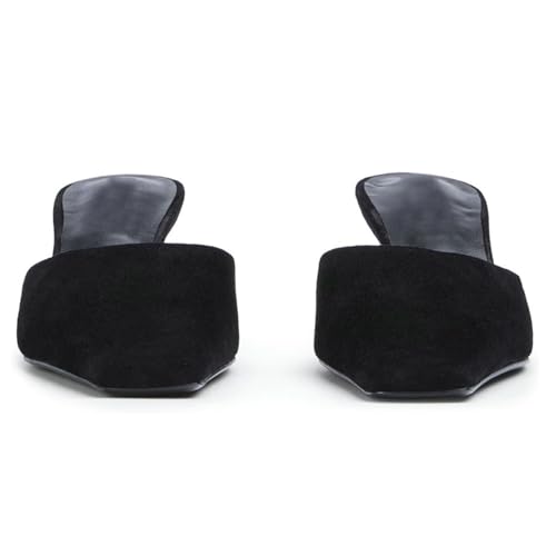 KysBloes Kitten Heel Mules for Women Square Toe Slip On Pumps Low Heel Slides Backless Dress Casual Shoes3