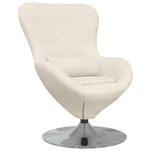 VidaXL Sillón de Huevo de Terciopelo Crema