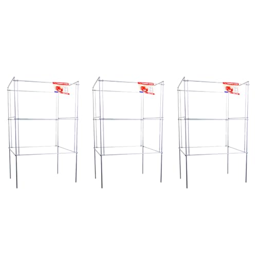 Cedar Ridge Square Foldable Flower Support Cage Heavy-Duty Plant Support for Peonies, Mums & Pepper Plants Ideal for Flower Beds & Garden Borders. Made in USA (13x24) 3-Pack