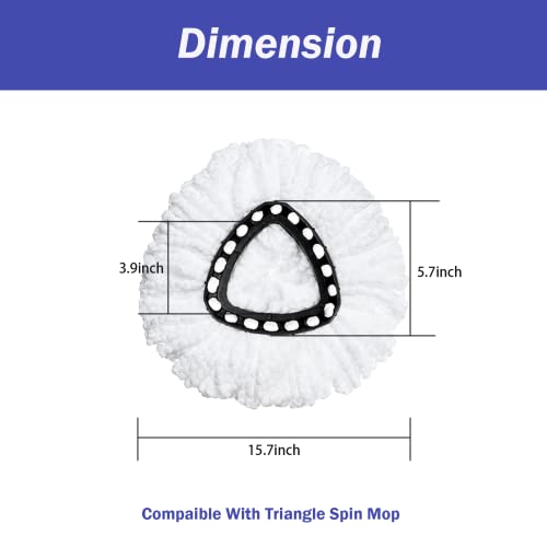 Image of Spin Mop Replacement Head 8 Pack Mop Refill Compatible with Ocedar Triangle Swivel Mops Microfiber Swivel Mop Refill,Deep Clean,Machine Washable and Easy to Replace